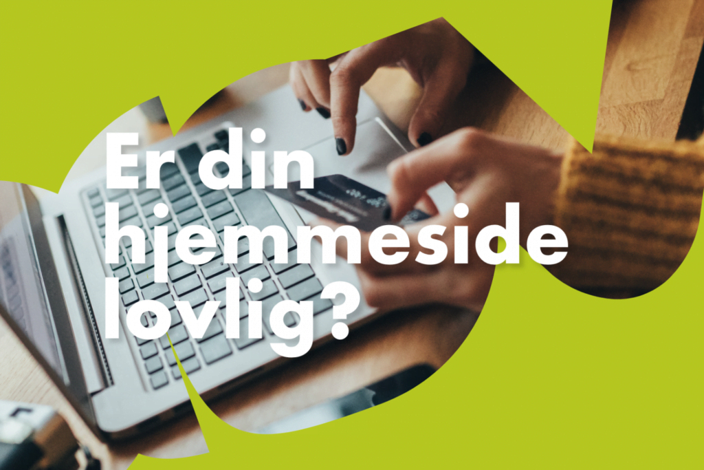 Er din hjemmeside lovlig? Person der indtaster sine kort oplysninger på en bærbar computer.