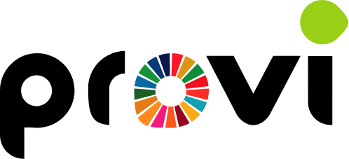 Provi logoet der er blandet med FN's verdensmål billedet.